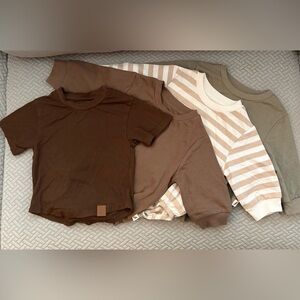 LITTLE BIPSY & EASY PEASY Organic Tee Sweatshirt Onesie Bundle Size 6-12 Months